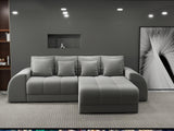 Colțar extensibil dumonde cu ladă de depozitare si sezut confortabil din spuma HR, Verona Royal Gri II 290x185 cm Fabrica