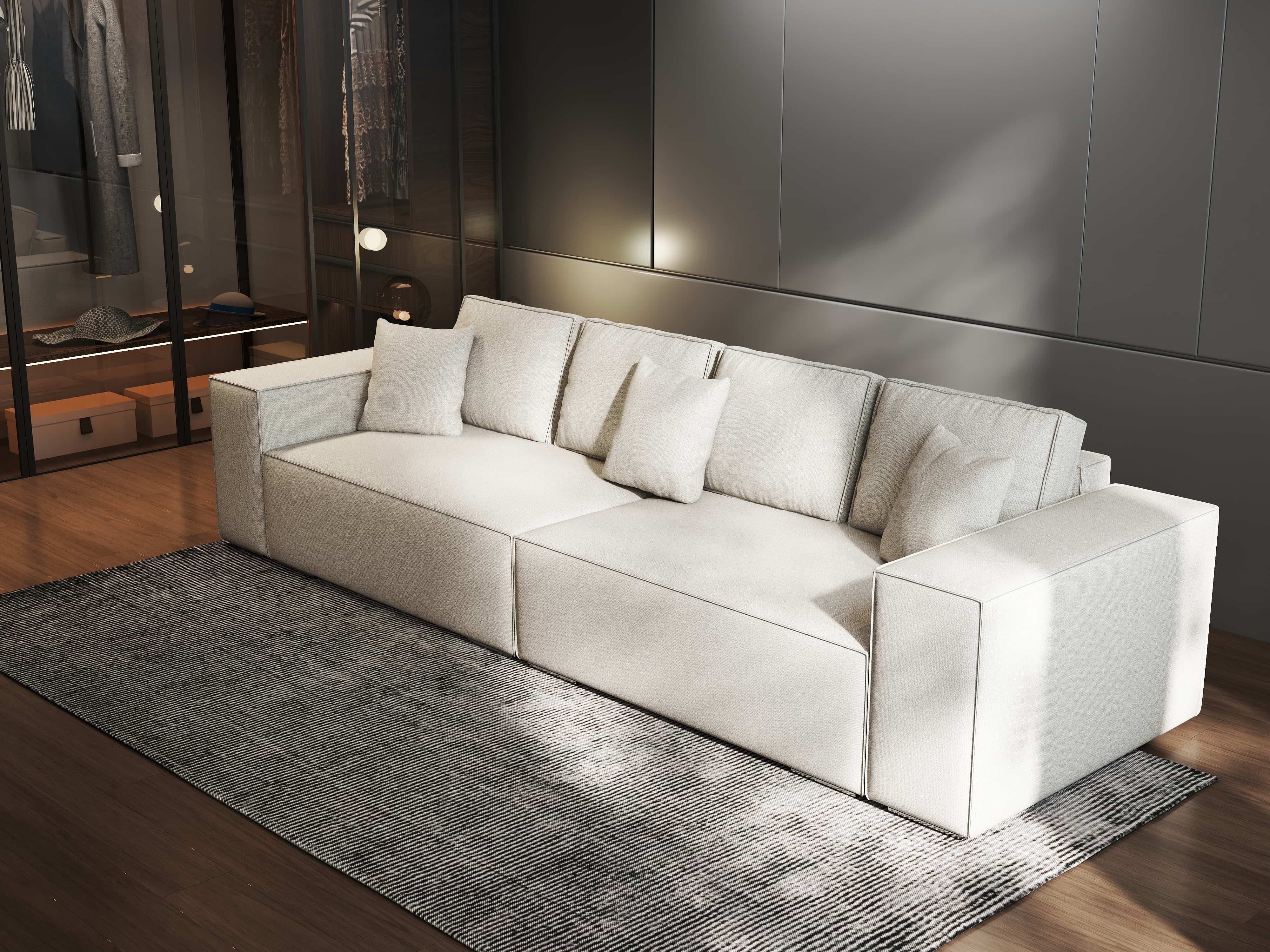 Canapea extensibilă dumonde cu ladă de depozitare si sezut confortabil din spuma HR, Dream Enjoy Bej 310x100 cm Fabrica