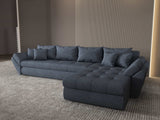 Colțar extensibil dumonde cu ladă de depozitare si sezut confortabil din spuma HR, Loana XL Enjoy Gri Antracit II 335x185 cm Fabrica