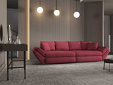 Canapea extensibilă dumonde cu ladă de depozitare si sezut confortabil din spuma HR, Loana Enjoy Rosu 300x100 cm Fabrica