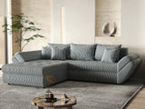 Colțar extensibil dumonde cu ladă de depozitare si sezut confortabil din spuma HR, Loana GREY MInt Zoom 270x185 cm Fabrica
