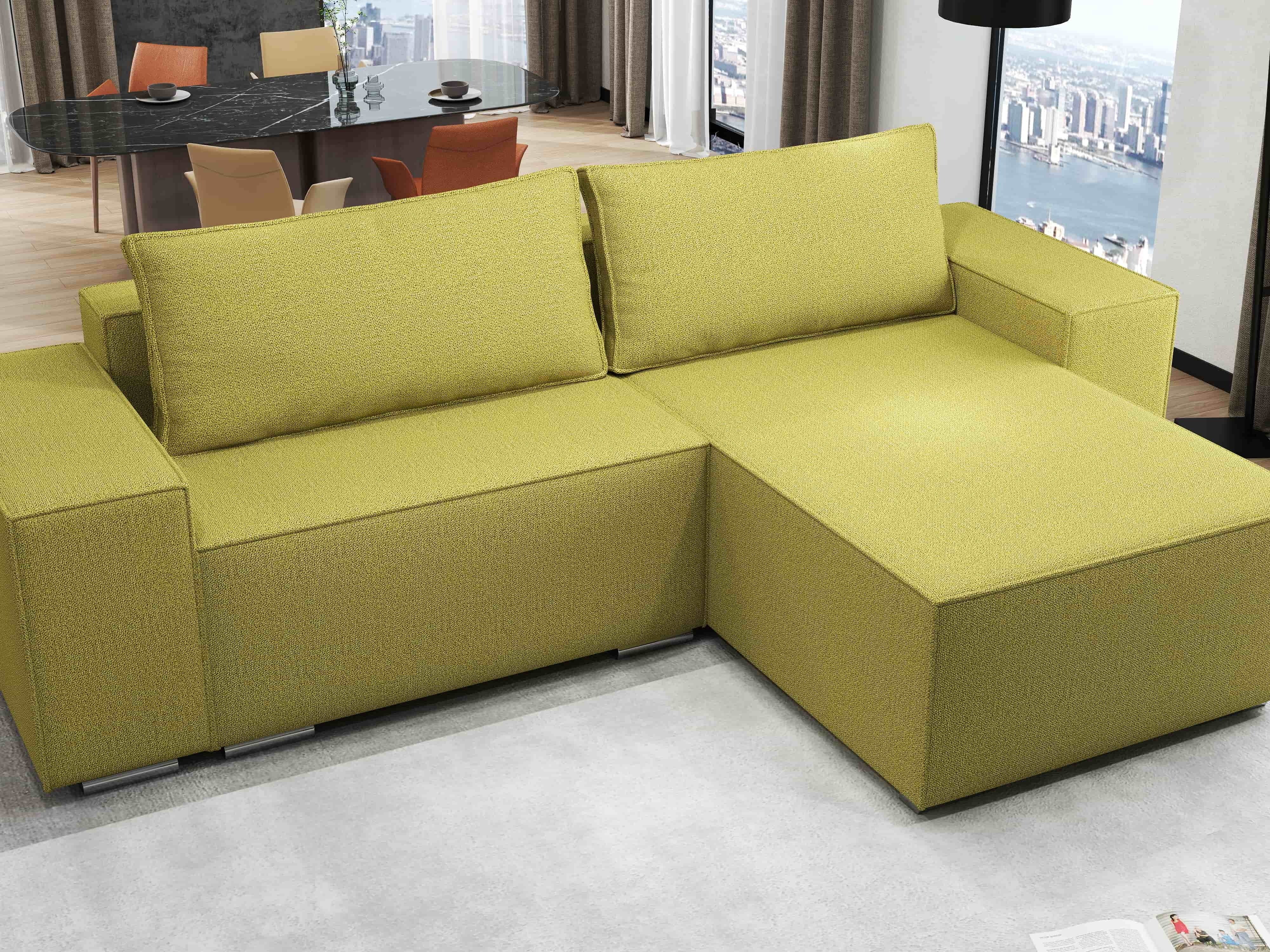 Colțar extensibil dumonde cu ladă de depozitare si sezut confortabil din spuma HR, Dream Enjoy Verde 290x185 cm II Fabrica