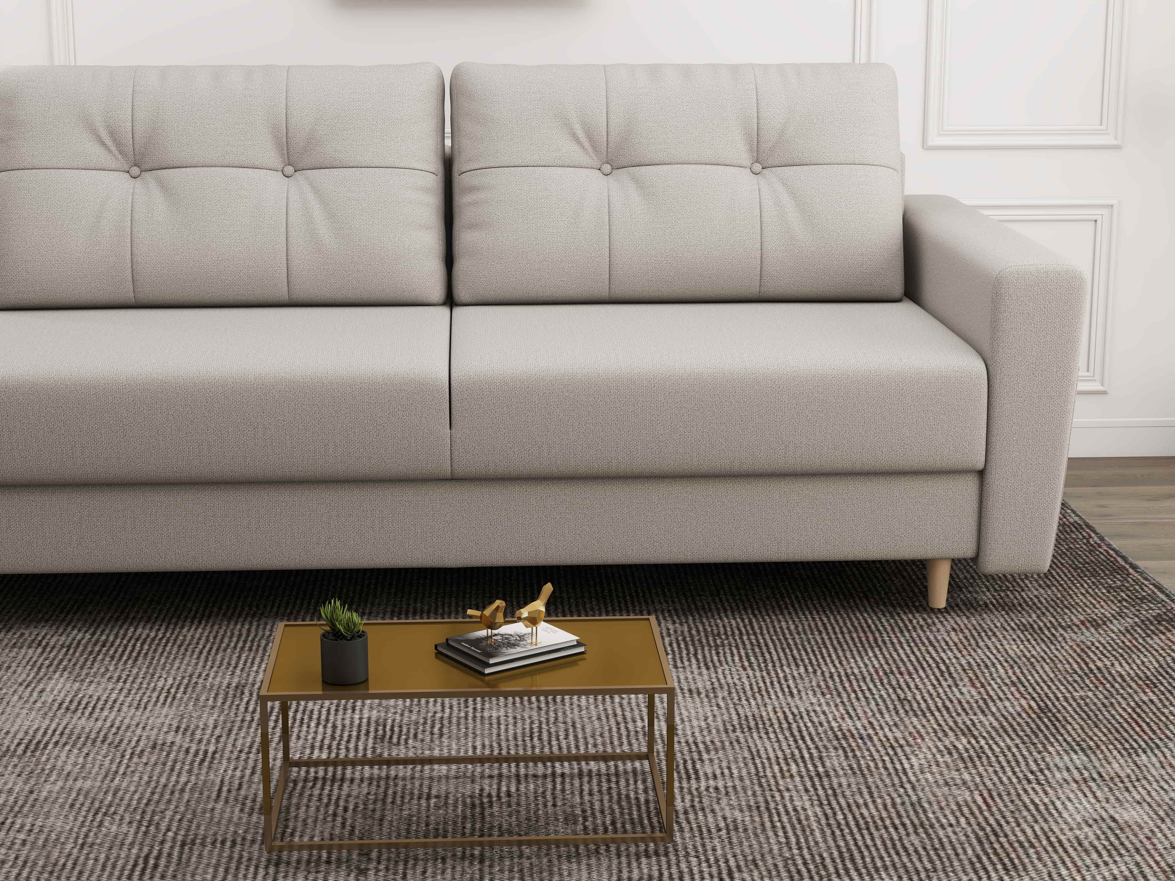 Canapea extensibilă dumonde cu ladă de depozitare si sezut confortabil din spuma HR, Summer Enjoy Bej 225x100 cm