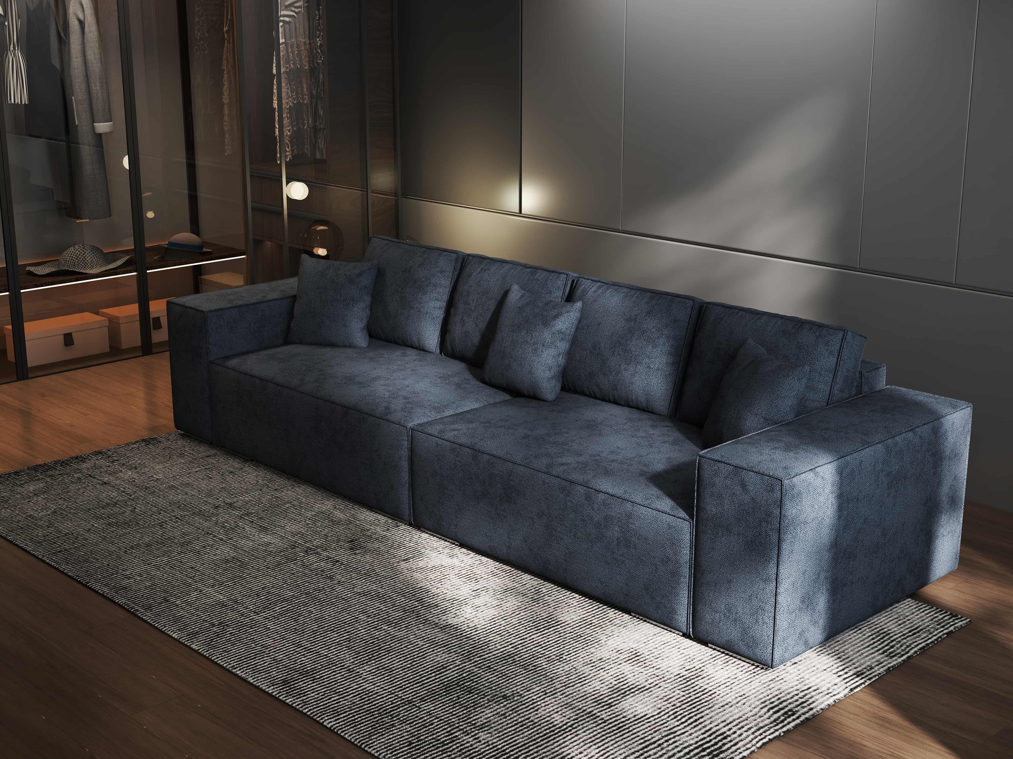 Canapea extensibilă dumonde cu ladă de depozitare si sezut confortabil din spuma HR, Dream Enjoy Antracit 310x100 cm Fabrica