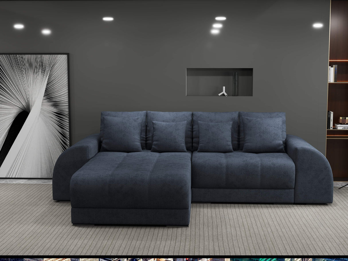 Colțar extensibil dumonde cu ladă de depozitare si sezut confortabil din spuma HR, Verona Enjoy Gri Antracit 290x185 cm Fabrica