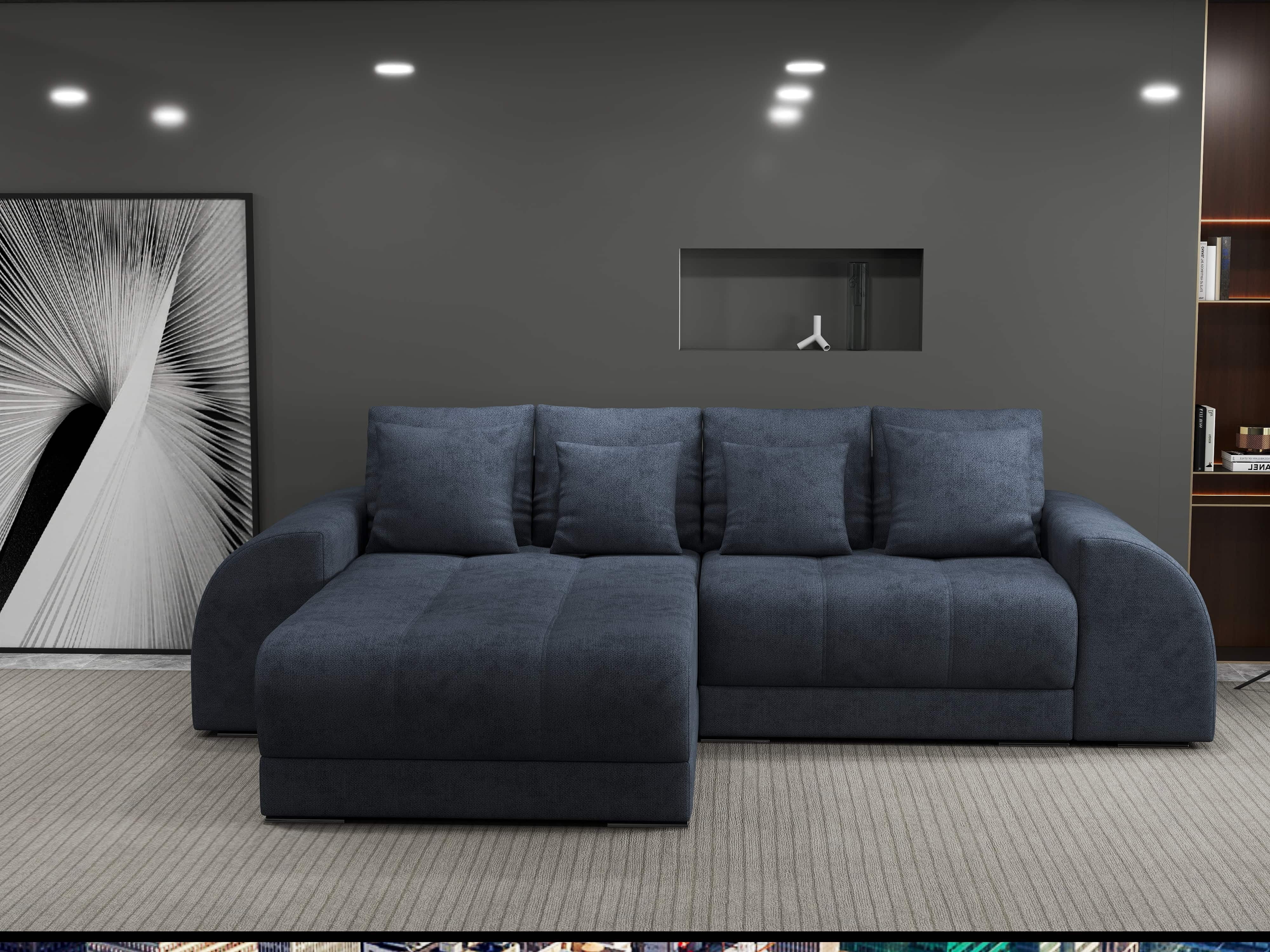 Colțar extensibil dumonde cu ladă de depozitare si sezut confortabil din spuma HR, Verona Enjoy Gri Antracit 290x185 cm Fabrica
