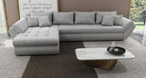 Colțar extensibil dumonde cu ladă de depozitare si sezut confortabil din spuma HR, Loana XL Euphoria Gri 335x185 cm Fabrica
