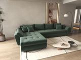 Colțar extensibil dumonde cu ladă de depozitare si sezut confortabil din spuma HR, Loana XL Ambience Verde 335x185 cm Fabrica