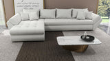 Colțar extensibil dumonde cu ladă de depozitare si sezut confortabil din spuma HR, Loana XL Euphoria Alb 335x185 cm Fabrica