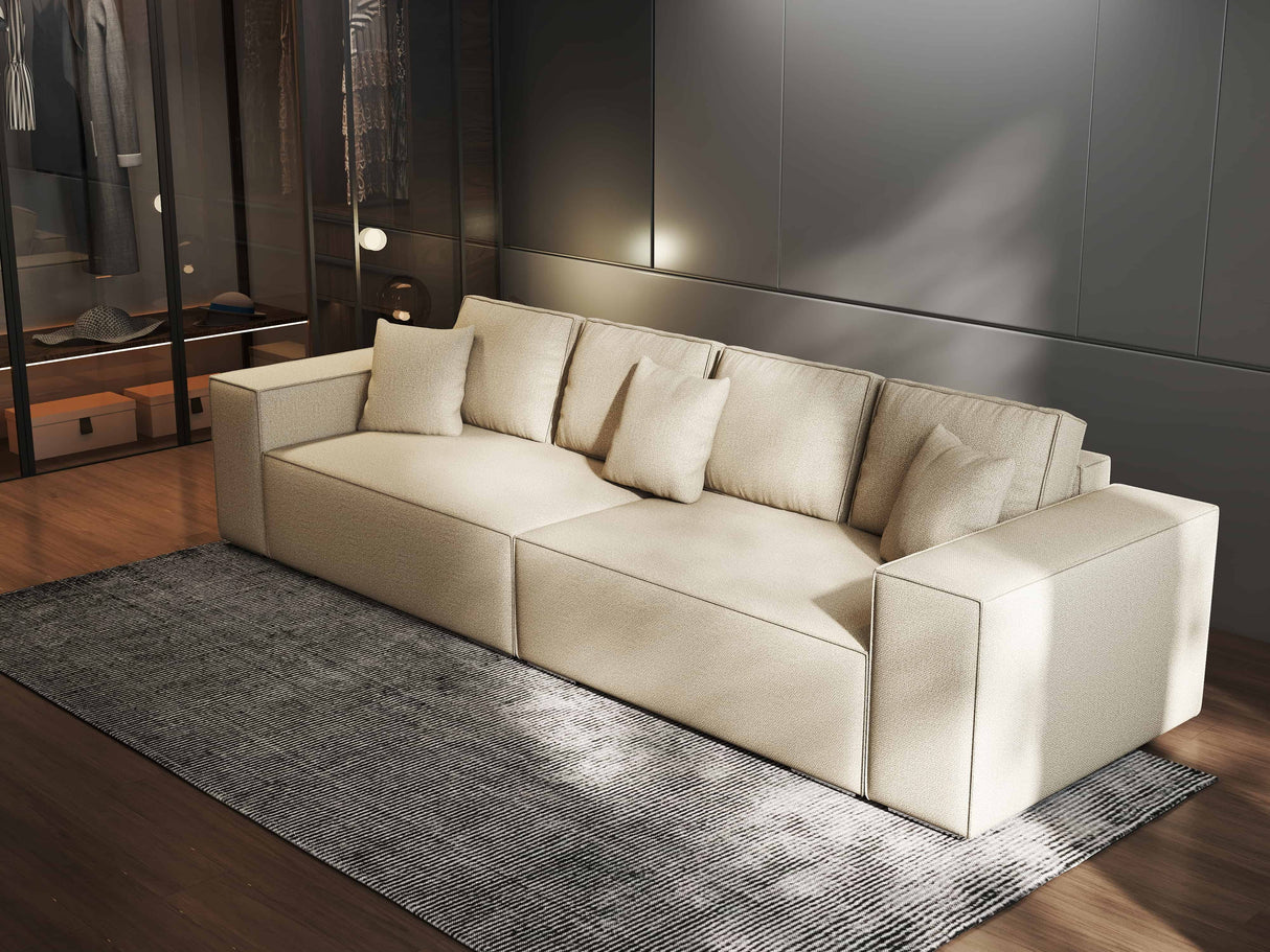 Canapea extensibilă dumonde cu ladă de depozitare si sezut confortabil din spuma HR, Dream Enjoy Bej 2 310x100 cm Fabrica