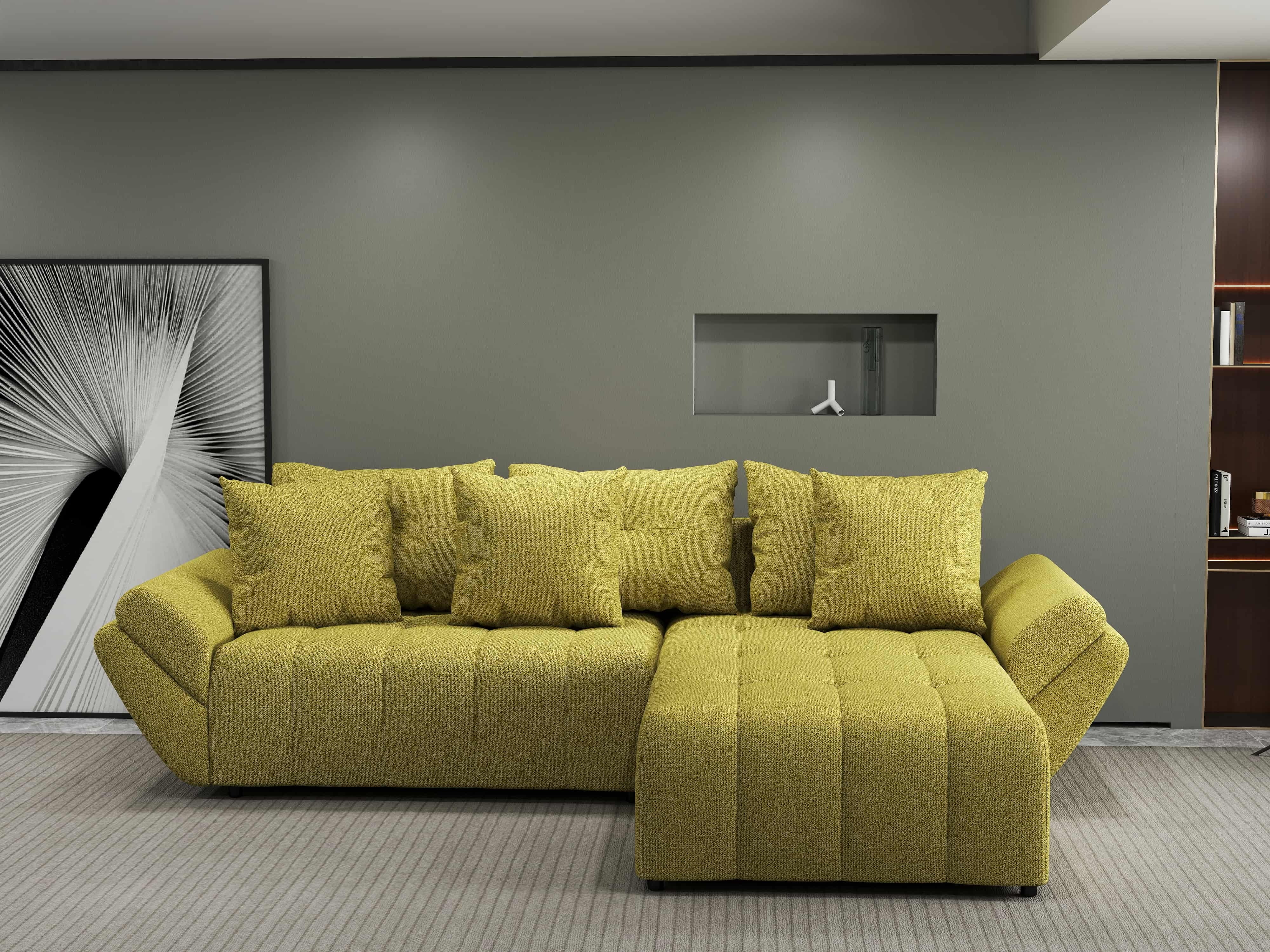Colțar extensibil dumonde cu ladă de depozitare si sezut confortabil din spuma HR, Berlin Enjoy Verde 280x185 cm II Fabrica