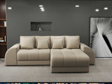 Colțar extensibil dumonde cu ladă de depozitare si sezut confortabil din spuma HR, Verona Enjoy Beige II 290x185 cm Fabrica