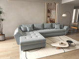 Colțar extensibil dumonde cu ladă de depozitare si sezut confortabil din spuma HR, Loana XL Zoom Gri 335x185 cm Fabrica