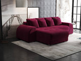Colțar extensibil dumonde cu ladă de depozitare si sezut confortabil din spuma HR, Verona Zoom Rosu 290x185 cm Fabrica