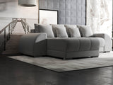 Colțar extensibil dumonde cu ladă de depozitare si sezut confortabil din spuma HR, Verona Euphoria Gri 290x185 cm Fabrica