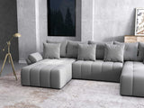 Colțar extensibil dumonde cu ladă de depozitare si sezut confortabil din spuma HR, Berlin U Royal Gri 380x180 cm Fabrica