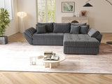 Colțar extensibil dumonde cu ladă de depozitare si sezut confortabil din spuma HR, Loana Gri Ambience II 270x185 cm Fabrica