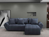 Colțar extensibil dumonde cu ladă de depozitare si sezut confortabil din spuma HR, Berlin Grey II 280x185 cm Fabrica