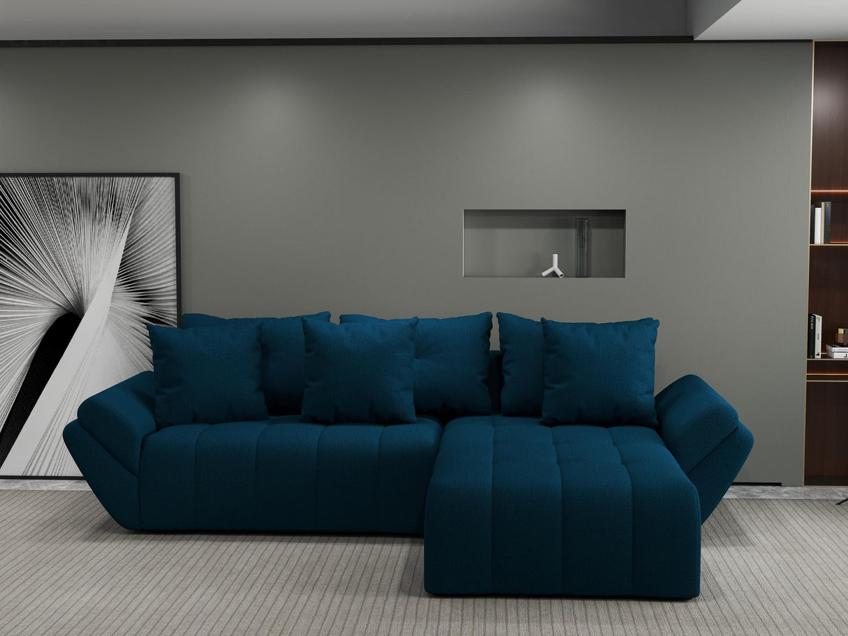 Colțar extensibil dumonde cu ladă de depozitare si sezut confortabil din spuma HR, Berlin Enjoy Verde Petrol 280x185 cm II Fabrica