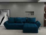 Colțar extensibil dumonde cu ladă de depozitare si sezut confortabil din spuma HR, Berlin Enjoy Verde Petrol 280x185 cm II Fabrica