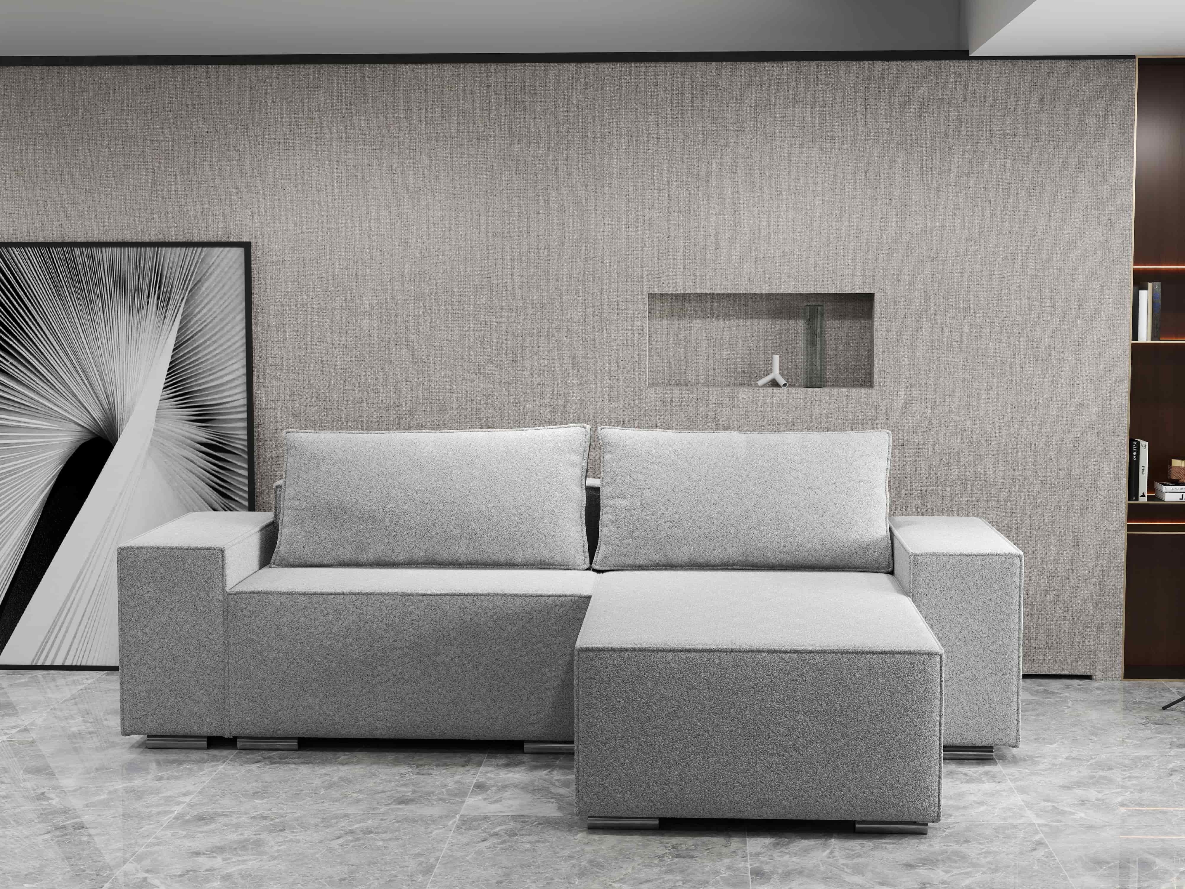 Colțar extensibil dumonde cu ladă de depozitare si sezut confortabil din spuma HR, Dream Euphoria Dove 290x185 cm II Fabrica