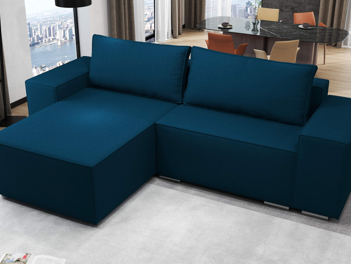 Colțar extensibil dumonde cu ladă de depozitare si sezut confortabil din spuma HR, Dream Enjoy Verde Petrol 290x185 cm Fabrica