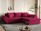 Colțar extensibil dumonde cu ladă de depozitare si sezut confortabil din spuma HR, Loana Bordeaux Zoom II 270x185 cm Fabrica
