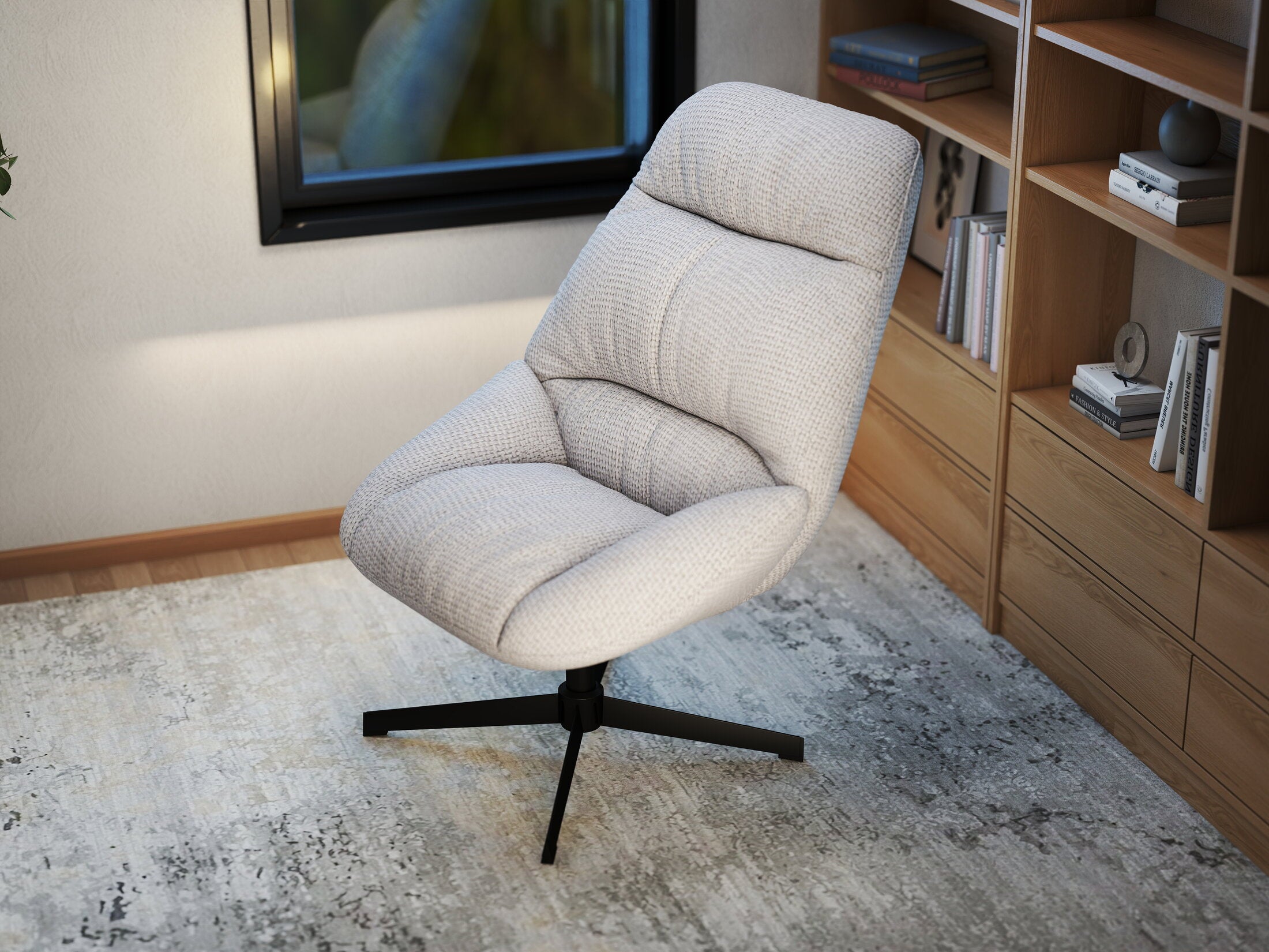 Fotoliu dumonde tapitat Bej modern Calisto 71x83cm