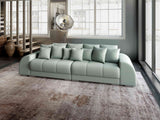 Canapea extensibilă dumonde cu 2 lăzi de depozitare si sezut confortabil din spuma HR, Big Sofa Verona Enjoy Lux Mint 310x100 cm Fabrica