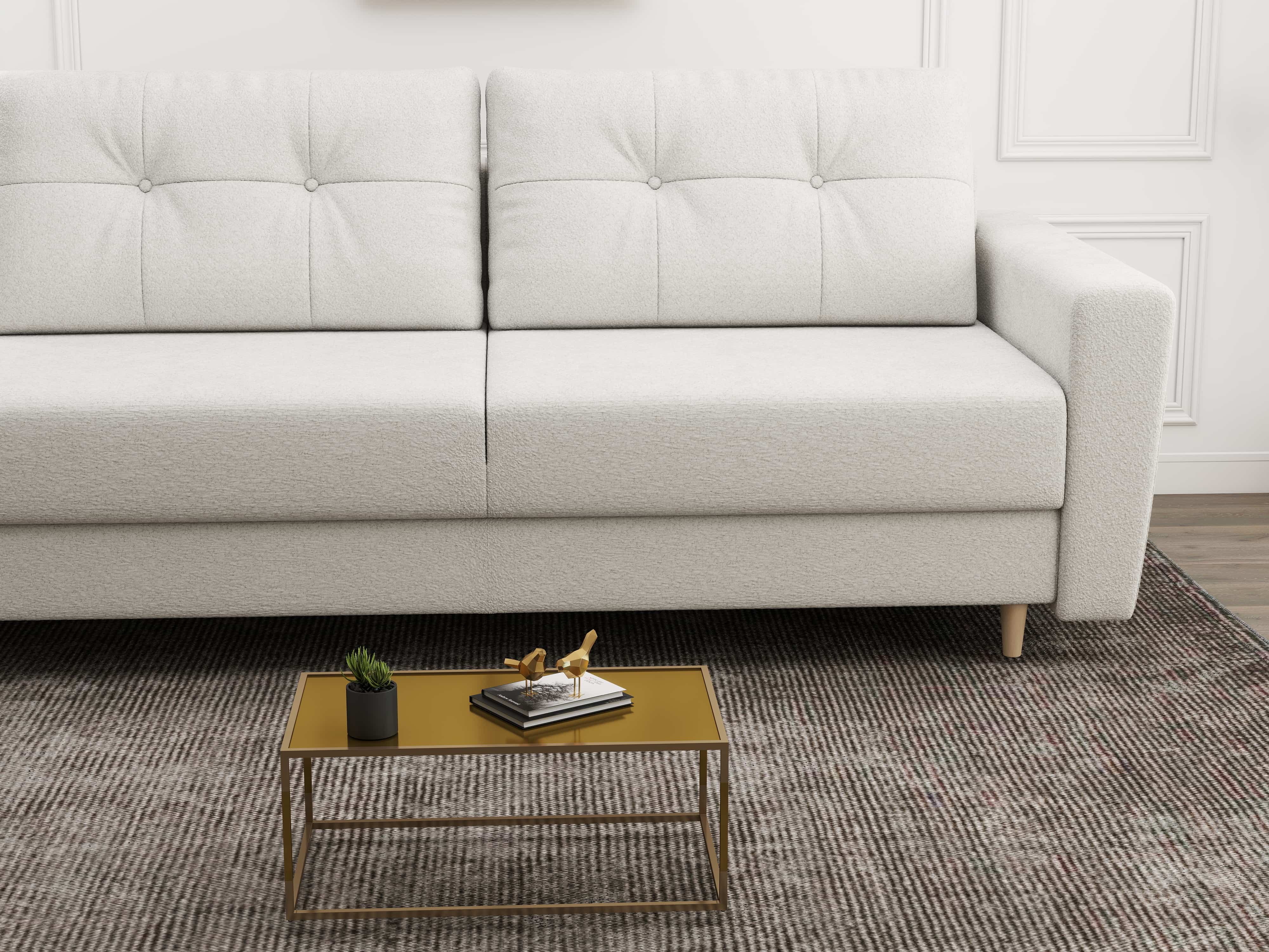 Canapea extensibilă dumonde cu ladă de depozitare si sezut confortabil din spuma HR, Summer Euphoria Alb 225x100 cm