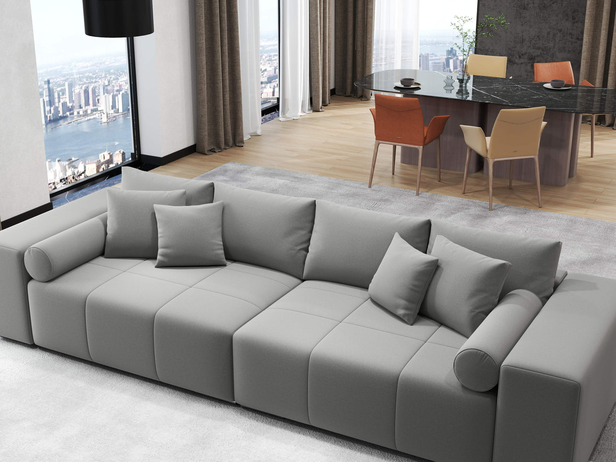 Canapea extensibilă dumonde cu ladă de depozitare si sezut confortabil din spuma HR, Marbela Royal Gri XXL 295x100 cm fabrica