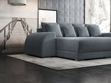 Colțar extensibil dumonde cu ladă de depozitare si sezut confortabil din spuma HR, Verona Zoom Gri Mint 290x185 cm Fabrica