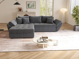 Colțar extensibil dumonde cu ladă de depozitare si sezut confortabil din spuma HR, Loana Gri Ambience 270x185 cm Fabrica
