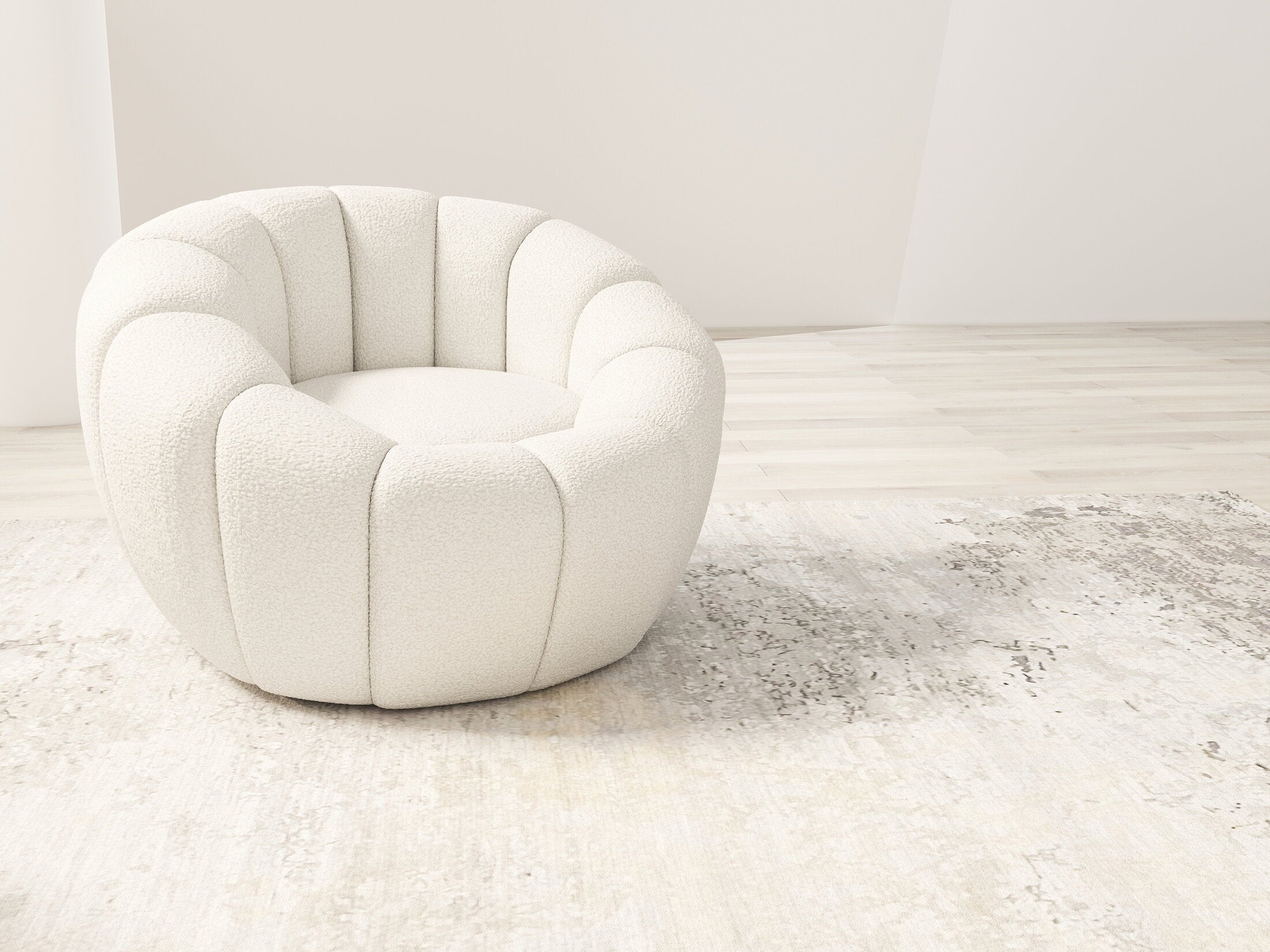 Fotoliu dumonde tapitat Bej modern Ravello 89x92cm