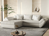 Colțar extensibil dumonde cu ladă de depozitare si sezut confortabil din spuma HR, Loana Gri Zoom 270x185 cm Fabrica