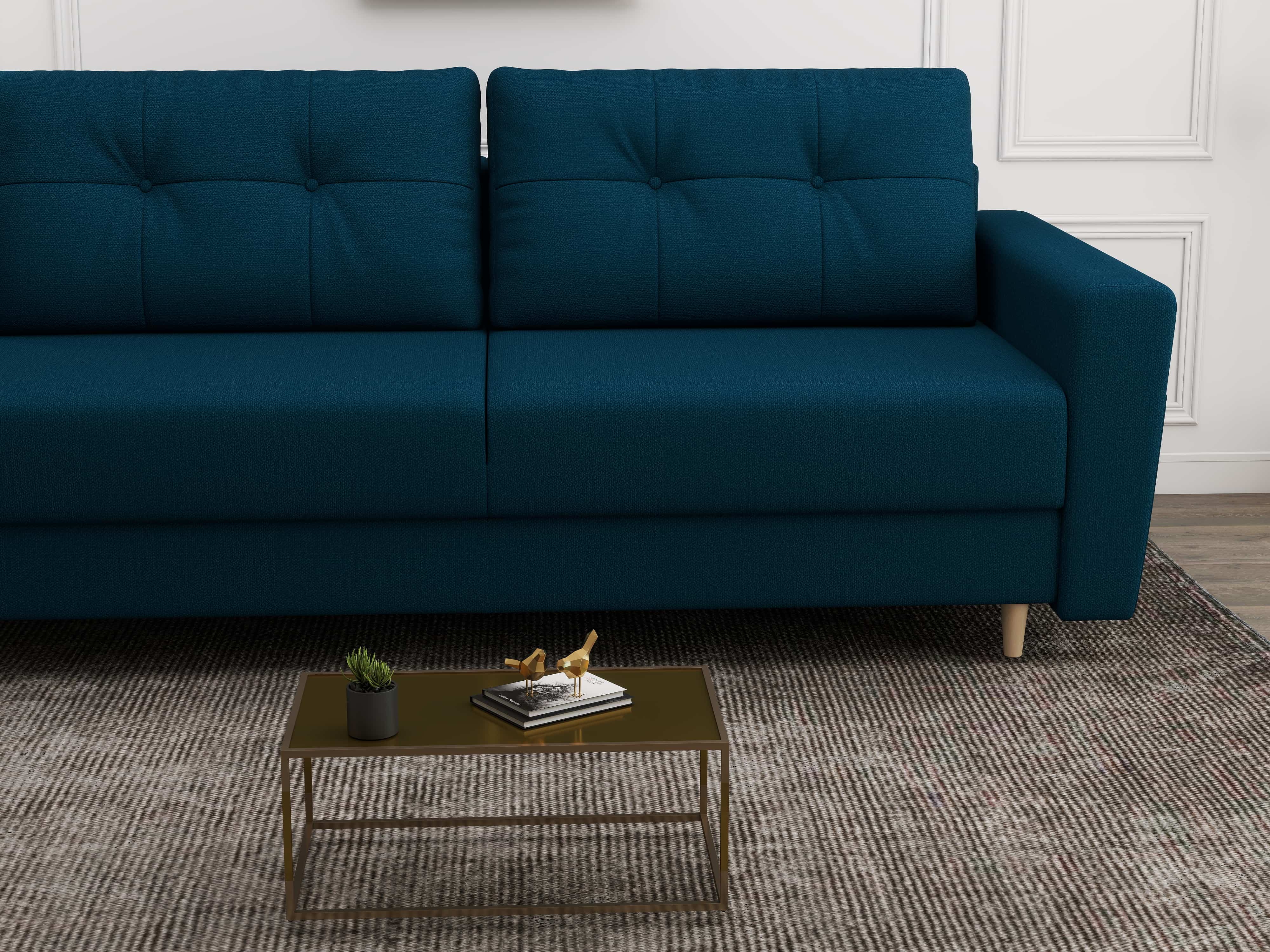 Canapea extensibilă dumonde cu ladă de depozitare si sezut confortabil din spuma HR, Summer Enjoy Verde Petrol 225x100 cm