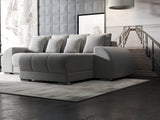 Colțar extensibil dumonde cu ladă de depozitare si sezut confortabil din spuma HR, Verona Euphoria Gri II 290x185 cm Fabrica