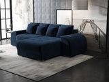 Colțar extensibil dumonde cu ladă de depozitare si sezut confortabil din spuma HR, Verona Zoom Albastru II 290x185 cm Fabrica