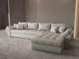 Colțar extensibil dumonde cu ladă de depozitare si sezut confortabil din spuma HR, Loana XL Enjoy Beige II 335x185 cm Fabrica