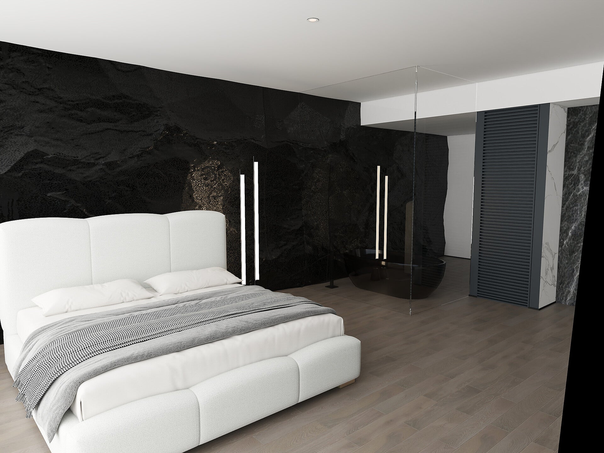 Pat dormitor dumonde, tapitat alb, Havana 180x200 cm, somiera rabatabila inclusa, spatiu depozitare