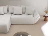 Colțar extensibil dumonde cu ladă de depozitare si sezut confortabil din spuma HR, Berlin Zoom Pearl 280x185 cm Fabrica
