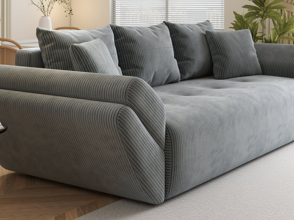 Canapea extensibilă dumonde cu ladă de depozitare si sezut confortabil din spuma HR, Zoom Mint 250x100 cm Fabrica