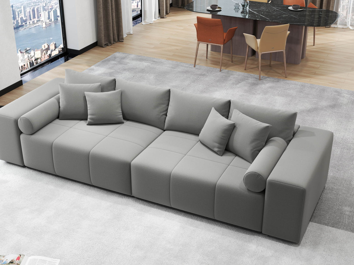 Canapea extensibilă dumonde cu ladă de depozitare si sezut confortabil din spuma HR, Marbela Royal Gri XXL 295x100 cm fabrica