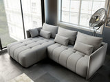 Colțar extensibil dumonde cu ladă de depozitare si sezut confortabil din spuma HR, Malta Grey 235x185 cm Fabrica