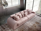 Canapea extensibilă dumonde cu 2 lăzi de depozitare si sezut confortabil din spuma HR, Big Sofa Verona Enjoy Lux Flamingo 310x100 cm Fabrica