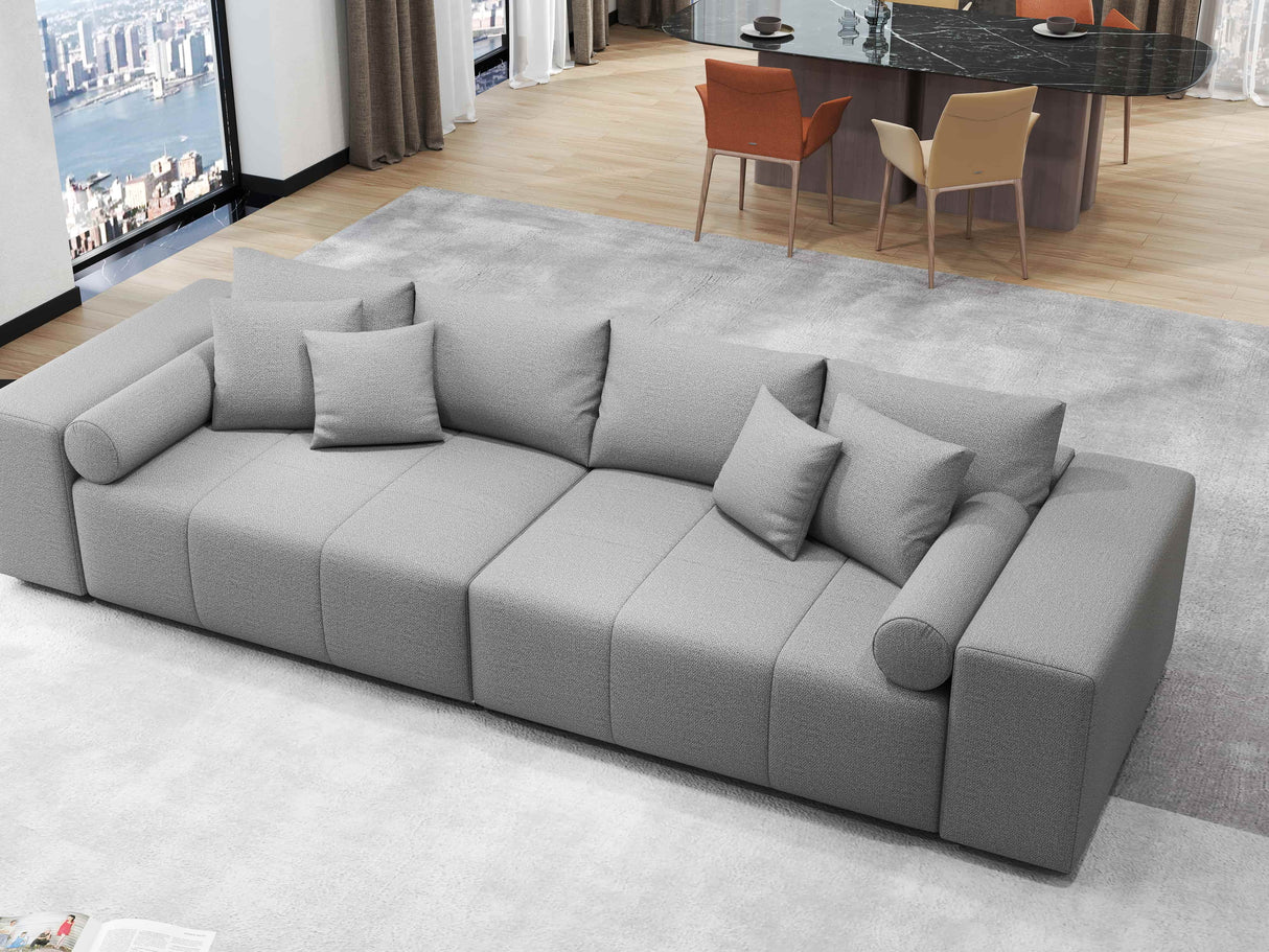 Canapea extensibilă dumonde cu ladă de depozitare si sezut confortabil din spuma HR, Marbela Enjoy Lux Grey XXL 295x100 cm fabrica
