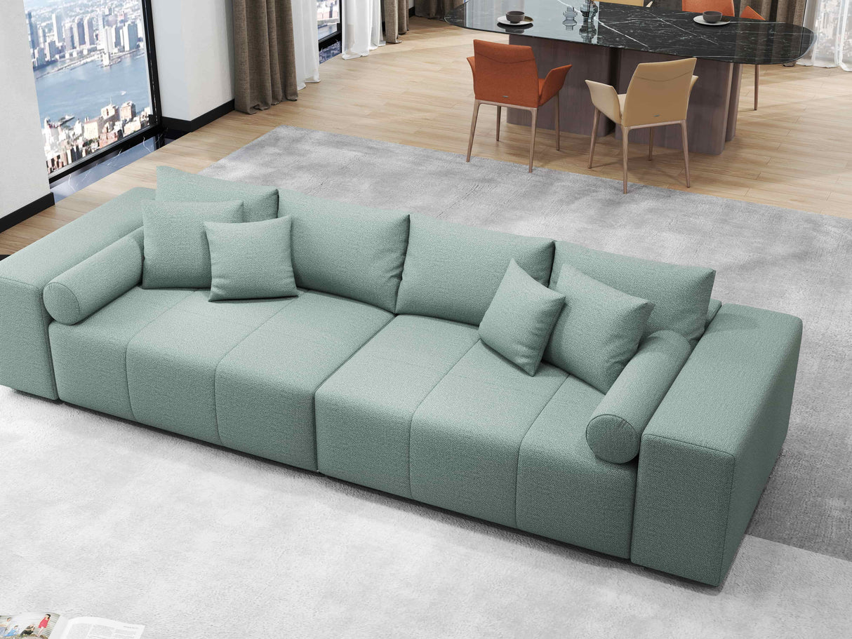 Canapea extensibilă dumonde cu ladă de depozitare si sezut confortabil din spuma HR, Marbela Enjoy Lux Mint XXL 295x100 cm fabrica