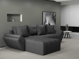 Colțar extensibil dumonde cu ladă de depozitare si sezut confortabil din spuma HR, Berlin Enjoy Gri Grafit 280x185 cm Fabrica