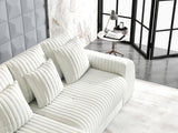Colțar extensibil dumonde cu ladă de depozitare si sezut confortabil din spuma HR, Verona Ambience Alb 290x185 cm Fabrica