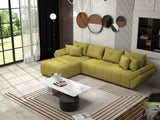 Colțar extensibil dumonde cu ladă de depozitare si sezut confortabil din spuma HR, Berlin XL Enjoy Green 350x185 cm Fabrica
